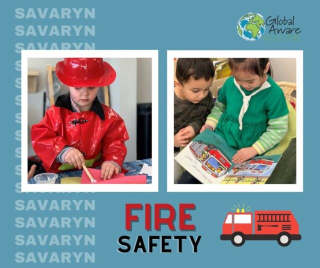Yesterday in the Savaryn Preschool Academy we learned about fire safety! We made fire trucks at the art table, read a story about a fire station , and had a fire drill.